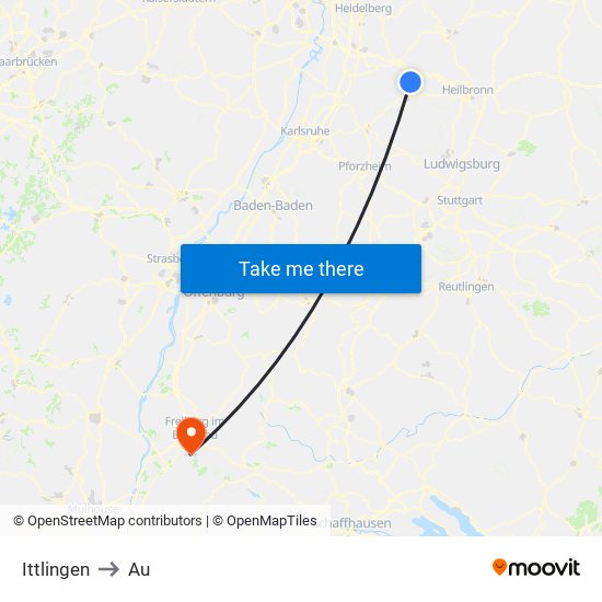 Ittlingen to Au map