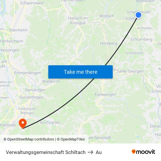 Verwaltungsgemeinschaft Schiltach to Au map