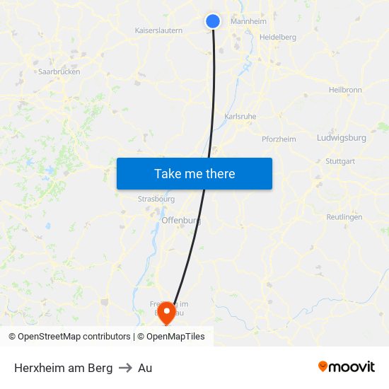 Herxheim am Berg to Au map