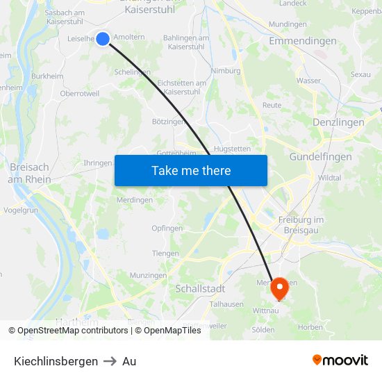 Kiechlinsbergen to Au map