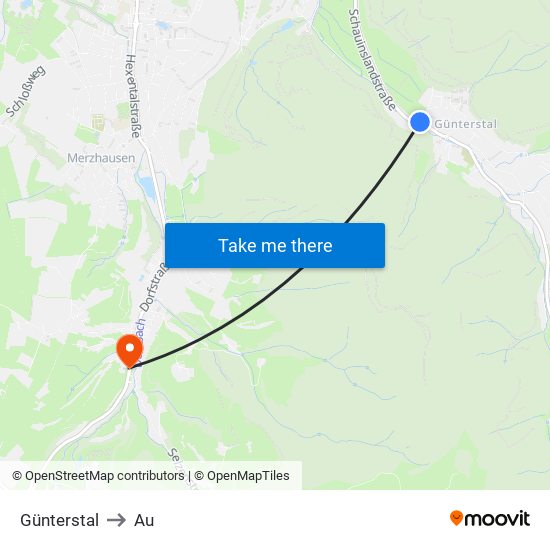Günterstal to Au map