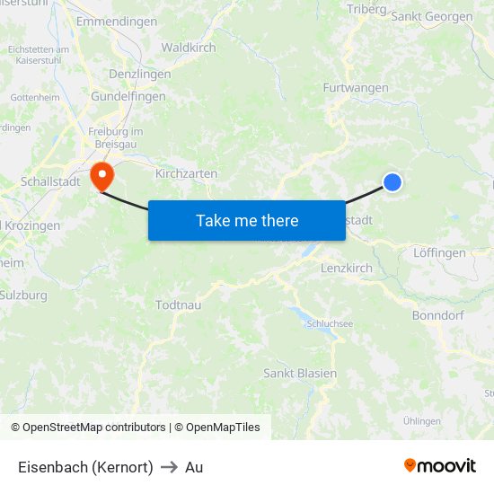 Eisenbach (Kernort) to Au map