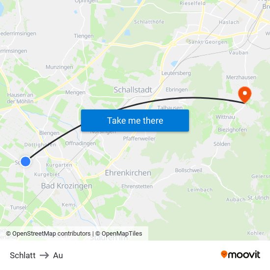 Schlatt to Au map
