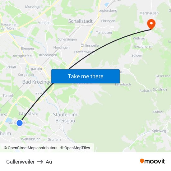 Gallenweiler to Au map