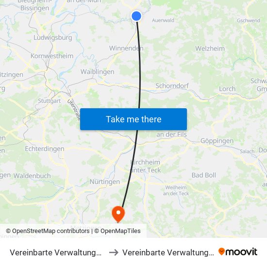 Vereinbarte Verwaltungsgemeinschaft Der Stadt Backnang to Vereinbarte Verwaltungsgemeinschaft Der Stadt Neuffen map