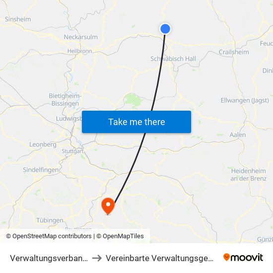 Verwaltungsverband Hohenloher Ebene to Vereinbarte Verwaltungsgemeinschaft Der Stadt Neuffen map