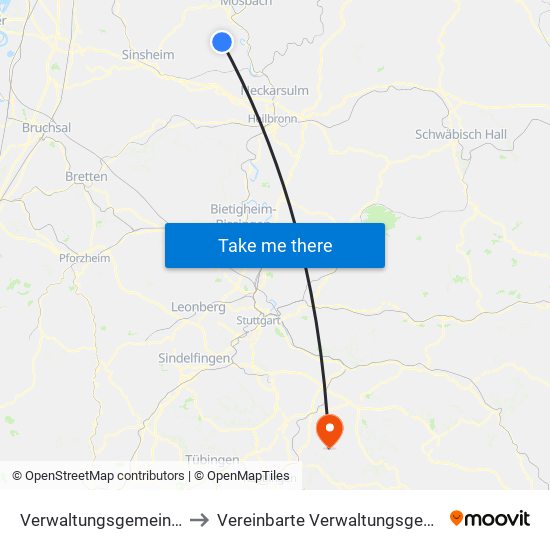 Verwaltungsgemeinschaft Haßmersheim to Vereinbarte Verwaltungsgemeinschaft Der Stadt Neuffen map