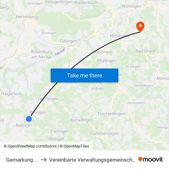 Gemarkung Engstlatt to Vereinbarte Verwaltungsgemeinschaft Der Stadt Neuffen map