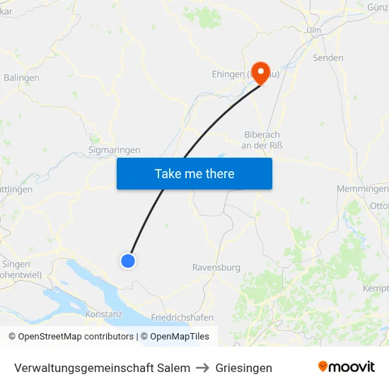 Verwaltungsgemeinschaft Salem to Griesingen map