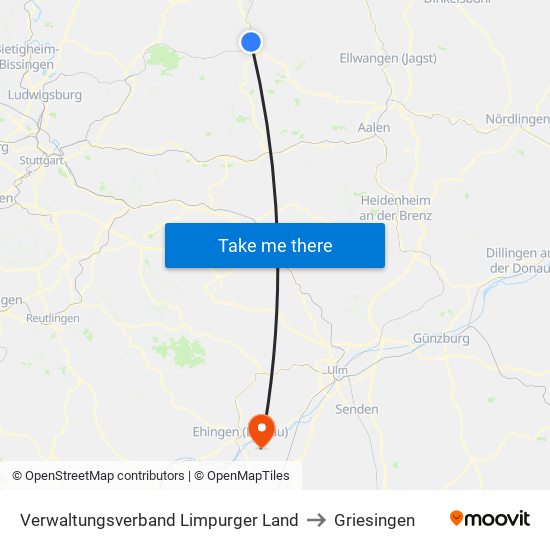 Verwaltungsverband Limpurger Land to Griesingen map