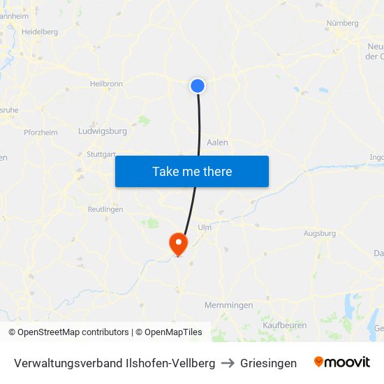 Verwaltungsverband Ilshofen-Vellberg to Griesingen map