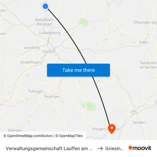 Verwaltungsgemeinschaft Lauffen am Neckar to Griesingen map