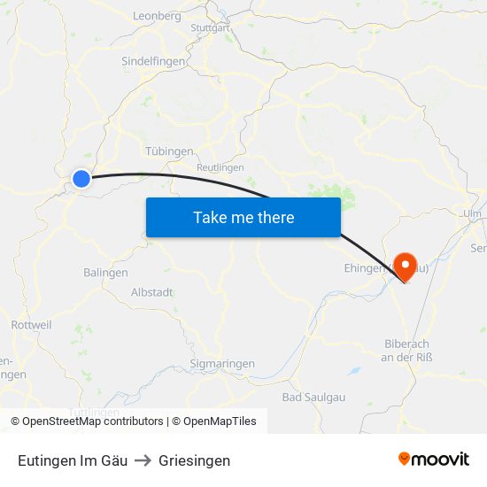 Eutingen Im Gäu to Griesingen map