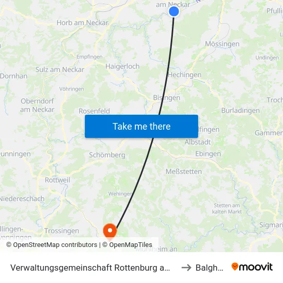 Verwaltungsgemeinschaft Rottenburg am Neckar to Balgheim map