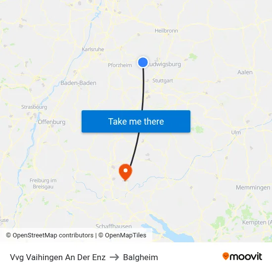 Vvg Vaihingen An Der Enz to Balgheim map
