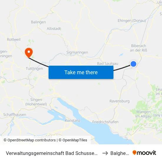 Verwaltungsgemeinschaft Bad Schussenried to Balgheim map