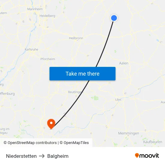 Niederstetten to Balgheim map