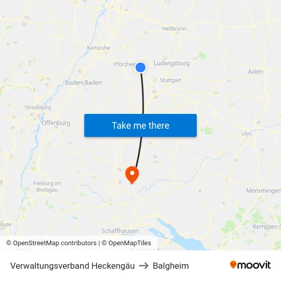 Verwaltungsverband Heckengäu to Balgheim map