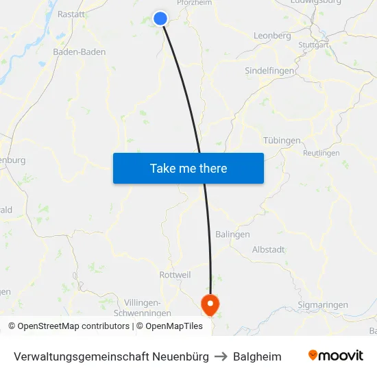 Verwaltungsgemeinschaft Neuenbürg to Balgheim map