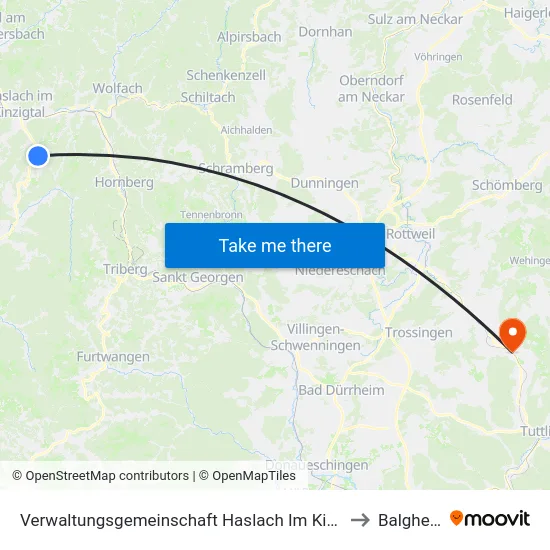Verwaltungsgemeinschaft Haslach Im Kinzigtal to Balgheim map