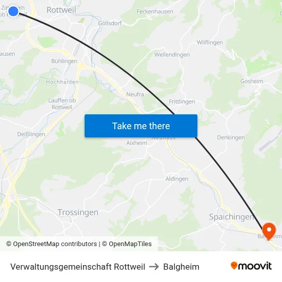 Verwaltungsgemeinschaft Rottweil to Balgheim map