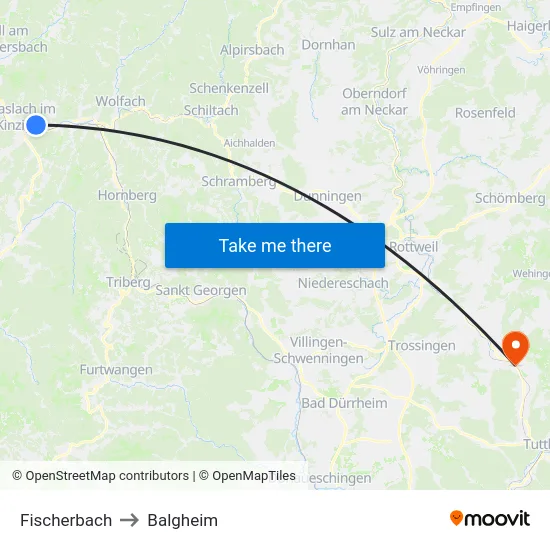 Fischerbach to Balgheim map
