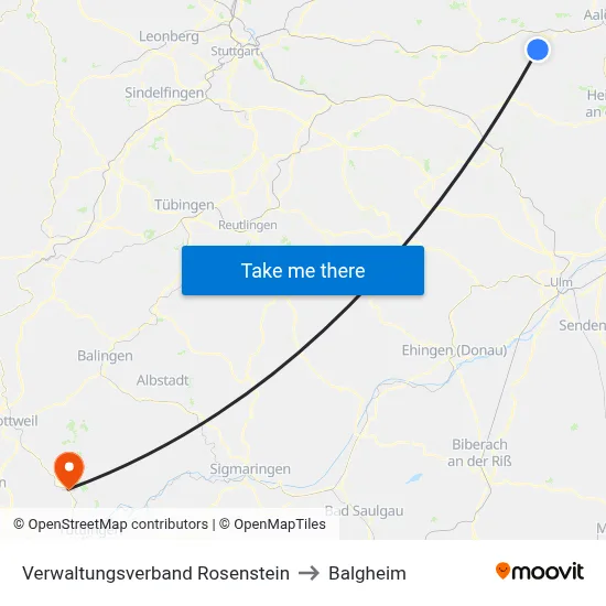 Verwaltungsverband Rosenstein to Balgheim map