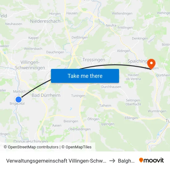 Verwaltungsgemeinschaft Villingen-Schwenningen to Balgheim map