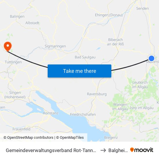 Gemeindeverwaltungsverband Rot-Tannheim to Balgheim map