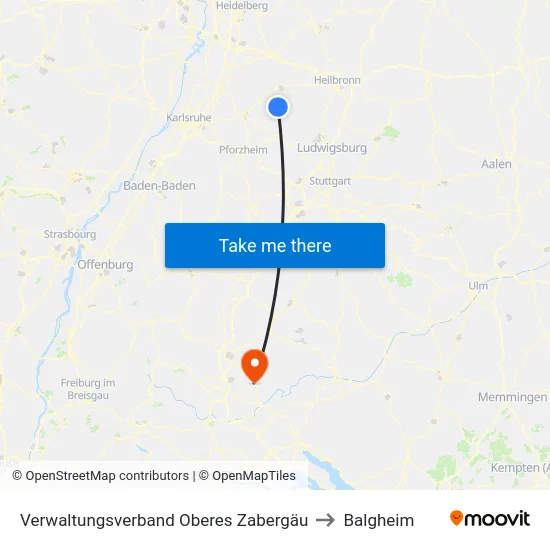 Verwaltungsverband Oberes Zabergäu to Balgheim map
