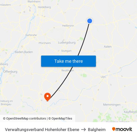 Verwaltungsverband Hohenloher Ebene to Balgheim map