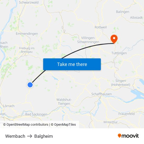 Wembach to Balgheim map