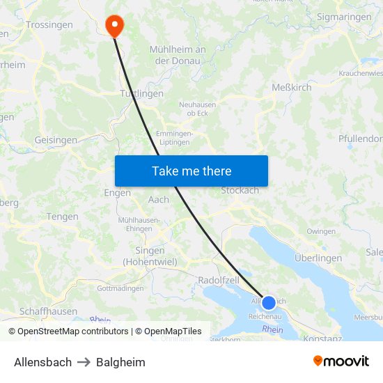 Allensbach to Balgheim map