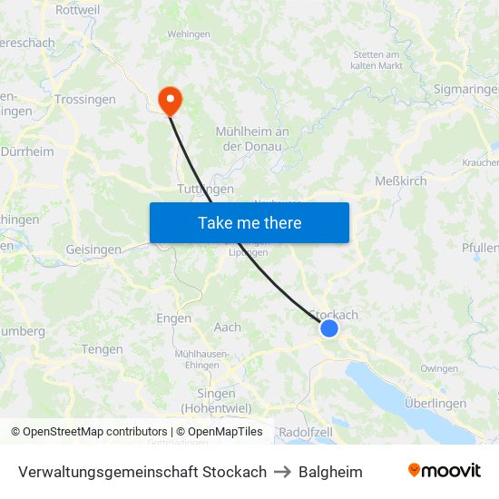 Verwaltungsgemeinschaft Stockach to Balgheim map