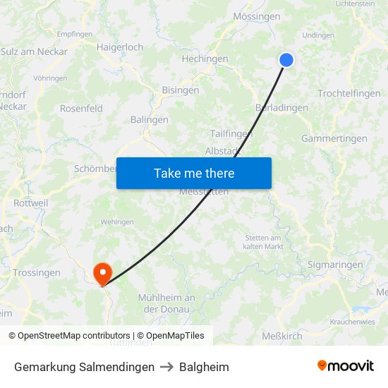 Gemarkung Salmendingen to Balgheim map