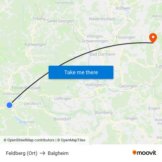 Feldberg (Ort) to Balgheim map