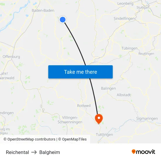 Reichental to Balgheim map