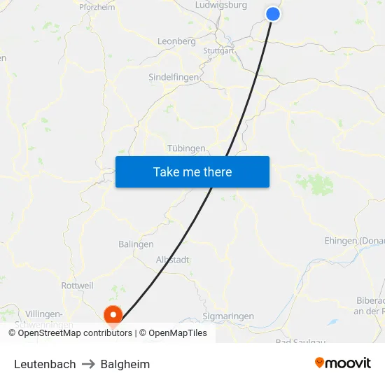 Leutenbach to Balgheim map