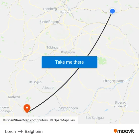 Lorch to Balgheim map