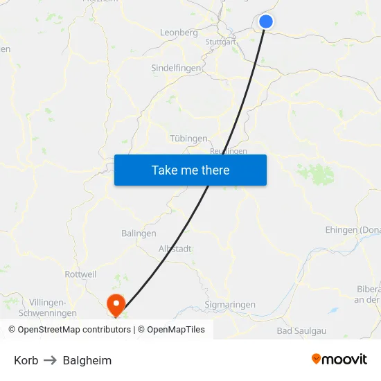 Korb to Balgheim map