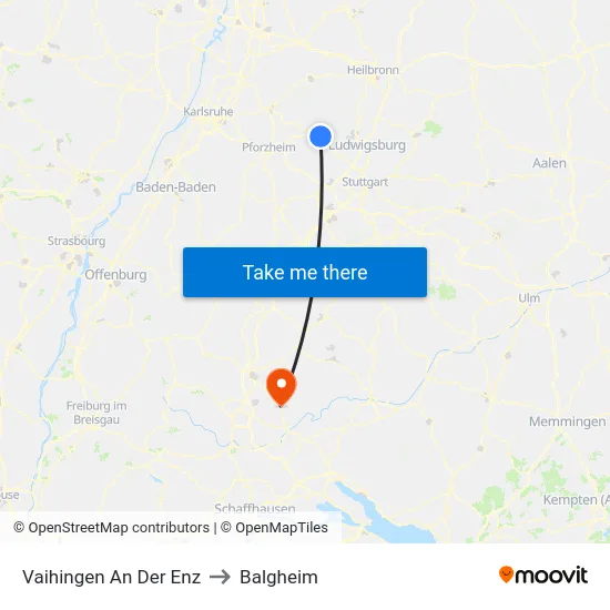 Vaihingen An Der Enz to Balgheim map