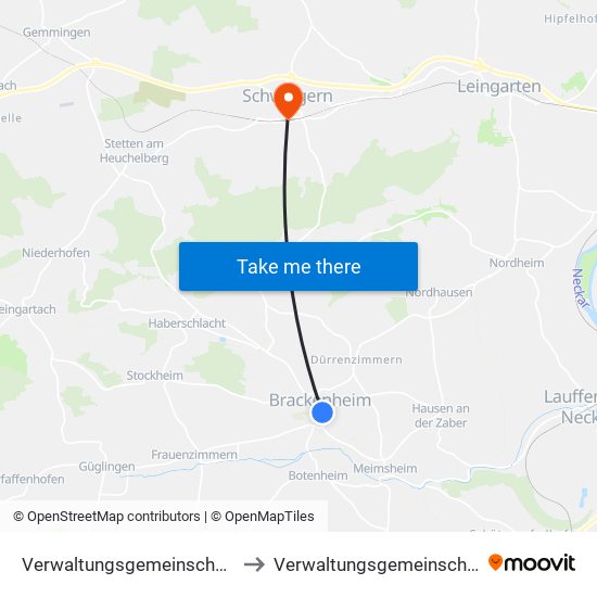 Verwaltungsgemeinschaft Brackenheim to Verwaltungsgemeinschaft Schwaigern map