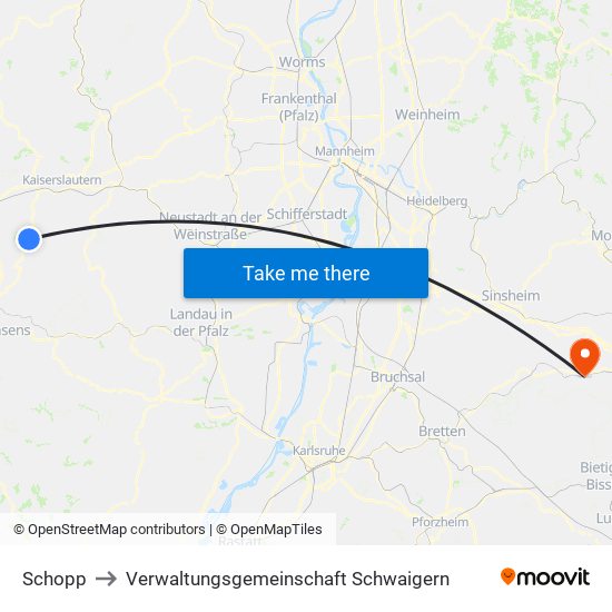 Schopp to Verwaltungsgemeinschaft Schwaigern map
