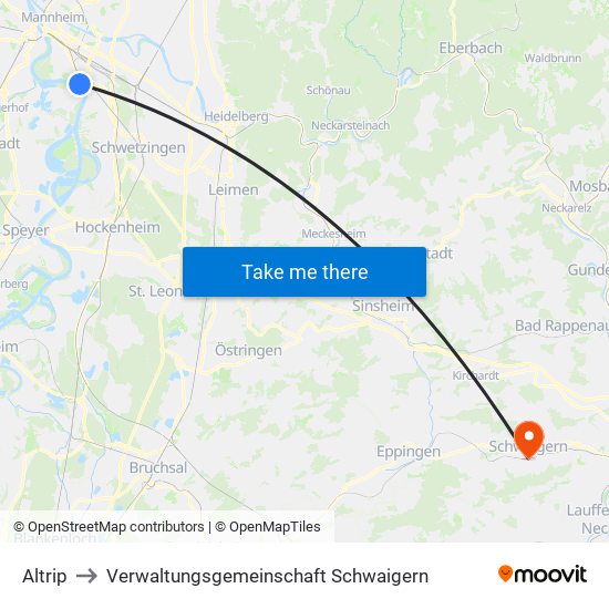 Altrip to Verwaltungsgemeinschaft Schwaigern map