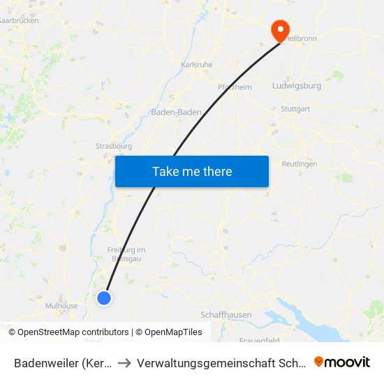 Badenweiler (Kernort) to Verwaltungsgemeinschaft Schwaigern map