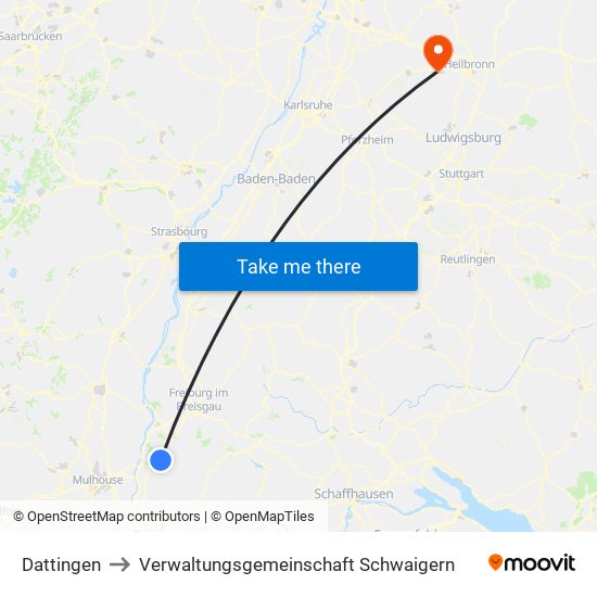 Dattingen to Verwaltungsgemeinschaft Schwaigern map