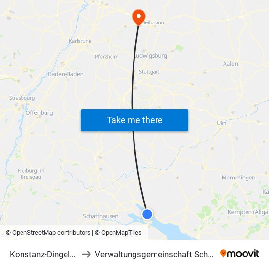 Konstanz-Dingelsdorf to Verwaltungsgemeinschaft Schwaigern map