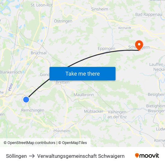 Söllingen to Verwaltungsgemeinschaft Schwaigern map