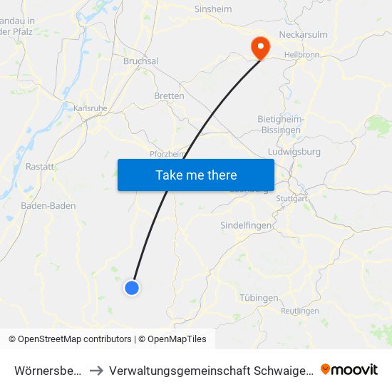 Wörnersberg to Verwaltungsgemeinschaft Schwaigern map