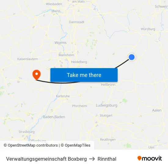 Verwaltungsgemeinschaft Boxberg to Rinnthal map